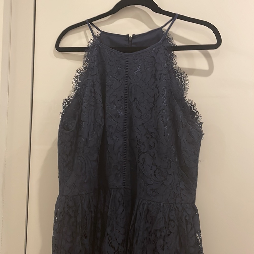 Eliza J blue lace mid length dress (Size 14)